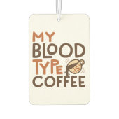 Kaffee-Blutgruppe-Grafik als Geschenk für Kaffeeli Autolufterfrischer (Rückseite)