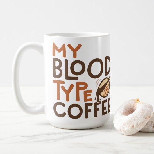 Kaffee-Blutgruppe-Grafik als Geschenk für Kaffeeli Kaffeetasse (Mit Donut)