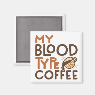 Kaffee-Blutgruppe-Grafik als Geschenk für Kaffeeli Magnet