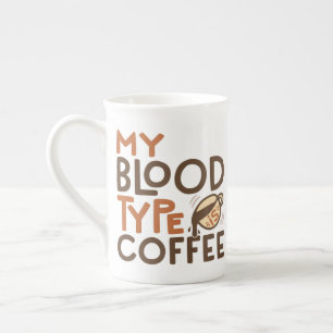 Kaffee-Blutgruppe-Grafik als Geschenk für Kaffeeli Porzellantasse