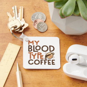 Kaffee-Blutgruppe-Grafik als Geschenk für Kaffeeli Schlüsselanhänger