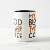 Kaffee-Blutgruppe-Grafik als Geschenk für Kaffeeli Tasse (Zentrum)