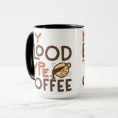 Kaffee-Blutgruppe-Grafik als Geschenk für Kaffeeli Tasse (Vorderseite Links)