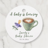 Kaffee-Bogen-Schnuller-Baby-Party Geschenkanhänger (Rückseite)