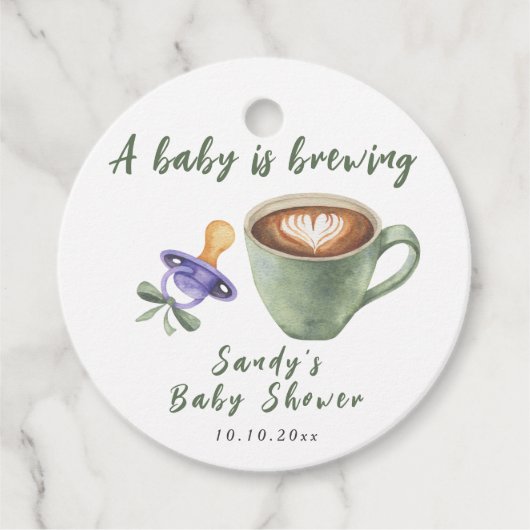 Kaffee-Bogen-Schnuller-Baby-Party Geschenkanhänger (Vorderseite)