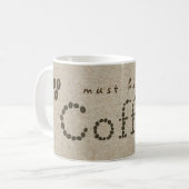 KAFFEE-Bohnen-Typografie natürliches Kraftpapier-M Kaffeetasse (Vorderseite Links)