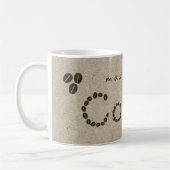 KAFFEE-Bohnen-Typografie natürliches Kraftpapier-M Kaffeetasse (Links)