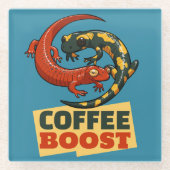 Kaffee Boost Niedlich Red & Fire Salamanders Carto Glasuntersetzer (Vorderseite)