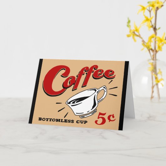 Kaffee Bottomless Cup Karte (Gelbe Blume)