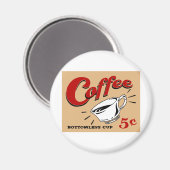 Kaffee Bottomless Cup Magnet (Vorderseite/Rückseite)