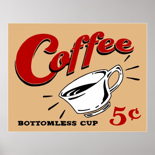 Kaffee Bottomless Cup Poster (Vorne)