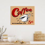 Kaffee Bottomless Cup Poster (Küche)