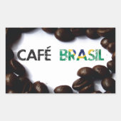 Kaffee Brasilien Rechteckiger Aufkleber (Vorderseite)