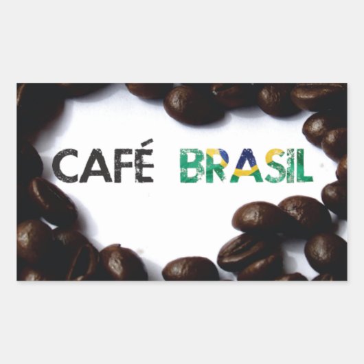 Kaffee Brasilien Rechteckiger Aufkleber (Vorderseite)