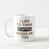 Kaffee braucht mich auch kaffeetasse (Links)