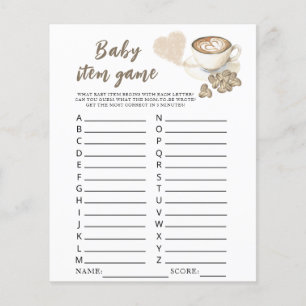 Kaffee Brauen Baby Dusche Baby Item Game