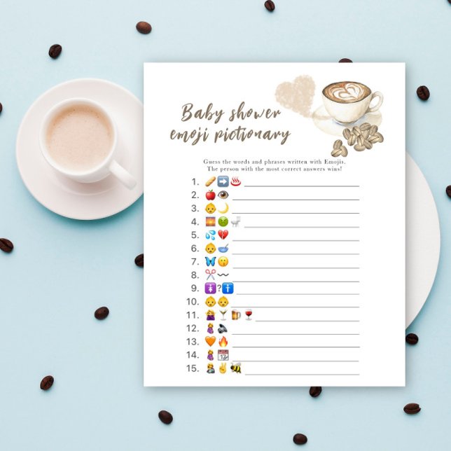Kaffee Brauen Babydusche Emoji Bilderspiel (Von Creator hochgeladen)