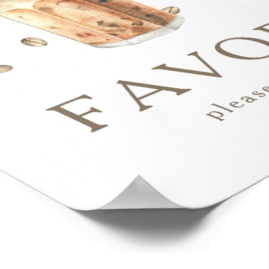 Kaffee Brauen Babydusche Favoriten Poster (Ecke)