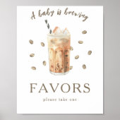 Kaffee Brauen Babydusche Favoriten Poster (Vorne)