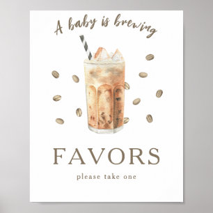 Kaffee Brauen Babydusche Favoriten Poster