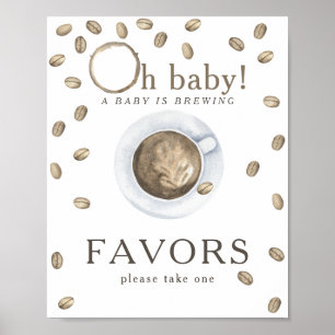 Kaffee Brauen Babydusche Favoriten Poster