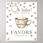 Kaffee Brauen Babydusche Favoriten Poster (Vorne)