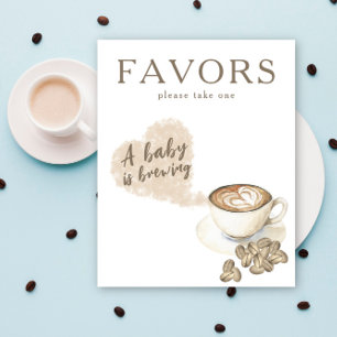 Kaffee Brauen Babydusche Favoriten Poster