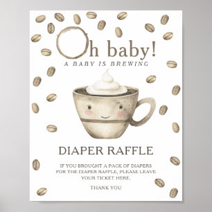 Kaffee Brauen Babydusche - Gewinnspiel Poster