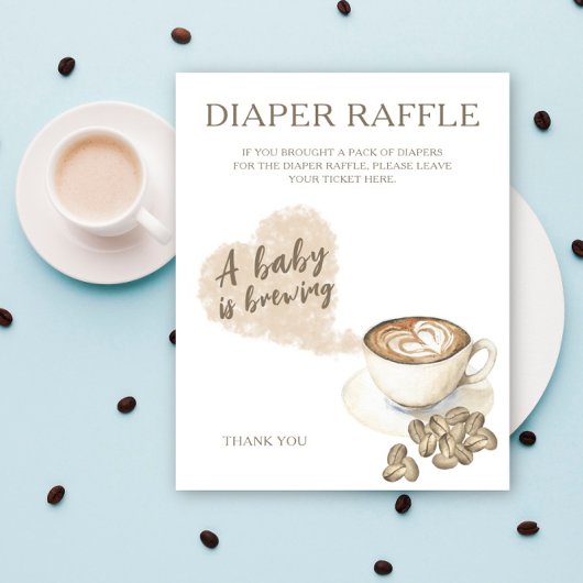 Kaffee Brauen Babydusche - Gewinnspiel Poster