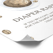 Kaffee Brauen Babydusche - Gewinnspiel Poster (Ecke)