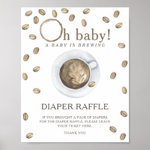 Kaffee Brauen Babydusche - Gewinnspiel Poster