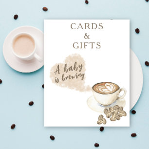 Kaffee Brauen Babydusche Karten und Geschenke Poster