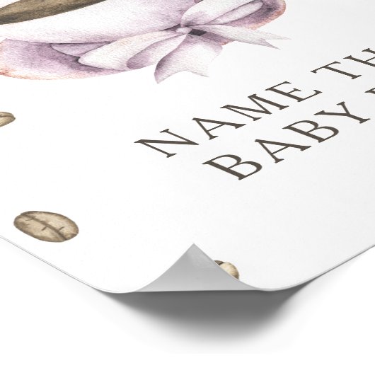 Kaffee Brauen Babydusche Kinderspiel Poster (Ecke)