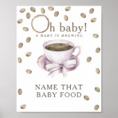 Kaffee Brauen Babydusche Kinderspiel Poster (Vorne)