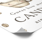 Kaffee brauen - Wie viele Bonbons sind im Glas Poster (Ecke)