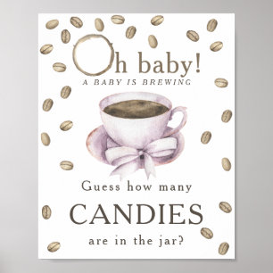 Kaffee brauen - Wie viele Bonbons sind im Glas Poster