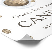 Kaffee brauen - Wie viele Bonbons sind im Glas Poster (Ecke)