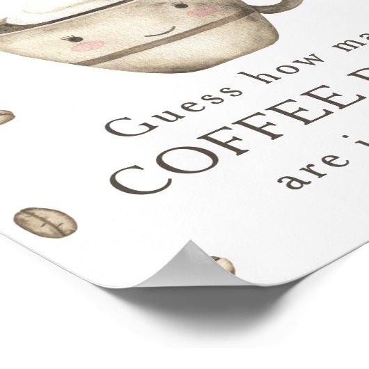 Kaffee brauen - Wie viele Kaffeebohnen Poster (Ecke)