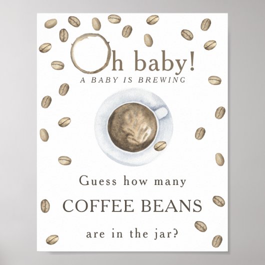 Kaffee brauen - Wie viele Kaffeebohnen Poster (Vorne)