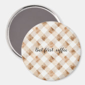 Kaffee Braun Creme Streifen Magnet (Vorderseite/Rückseite)