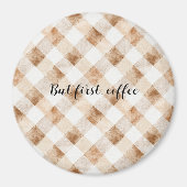 Kaffee Braun Creme Streifen Magnet (Vorne)