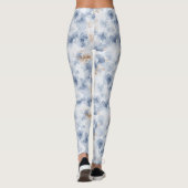 Kaffee-Braun Faux-Denim Blau Abstrakt Leggings (Rückseite)