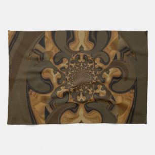 Kaffee-Braune Flüssigkeit Kaleidoskop Kunst Druck Küchentuch