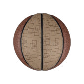 Kaffee Braune Quadrate Muster Mini Basketball (Vertikal)