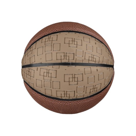 Kaffee Braune Quadrate Muster Mini Basketball (Vorderseite)