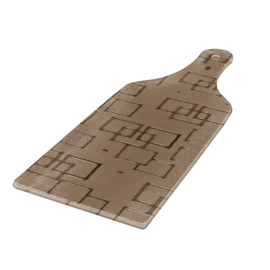 Kaffee Braune Quadrate Muster Schneidebrett (Ecke)