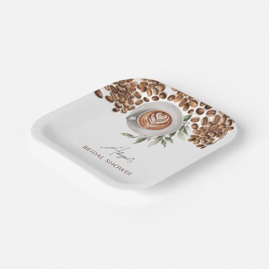 Kaffee-Brautparty - Liebe ist Brechen Pappteller (Gewinkelt)