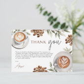 Kaffee Brautparty - Liebe ist Brechen Vielen Dank Begleitkarte (Stehend Vorderseite)