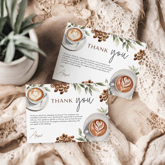 Kaffee Brautparty - Liebe ist Brechen Vielen Dank Dankeskarte