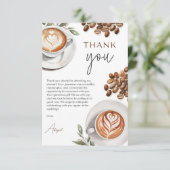 Kaffee Brautparty - Liebe ist Brechen Vielen Dank Dankeskarte (Stehend Vorderseite)